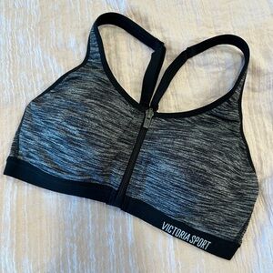 Victorias Secret zip front sport bra Heather Grey 34B